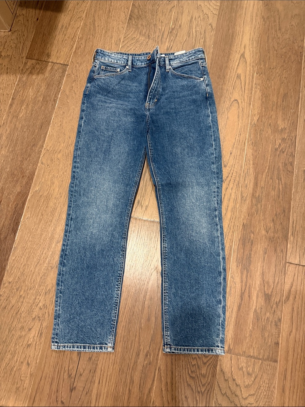 H&M Women's Straight-Leg Jeans in Medium Blue